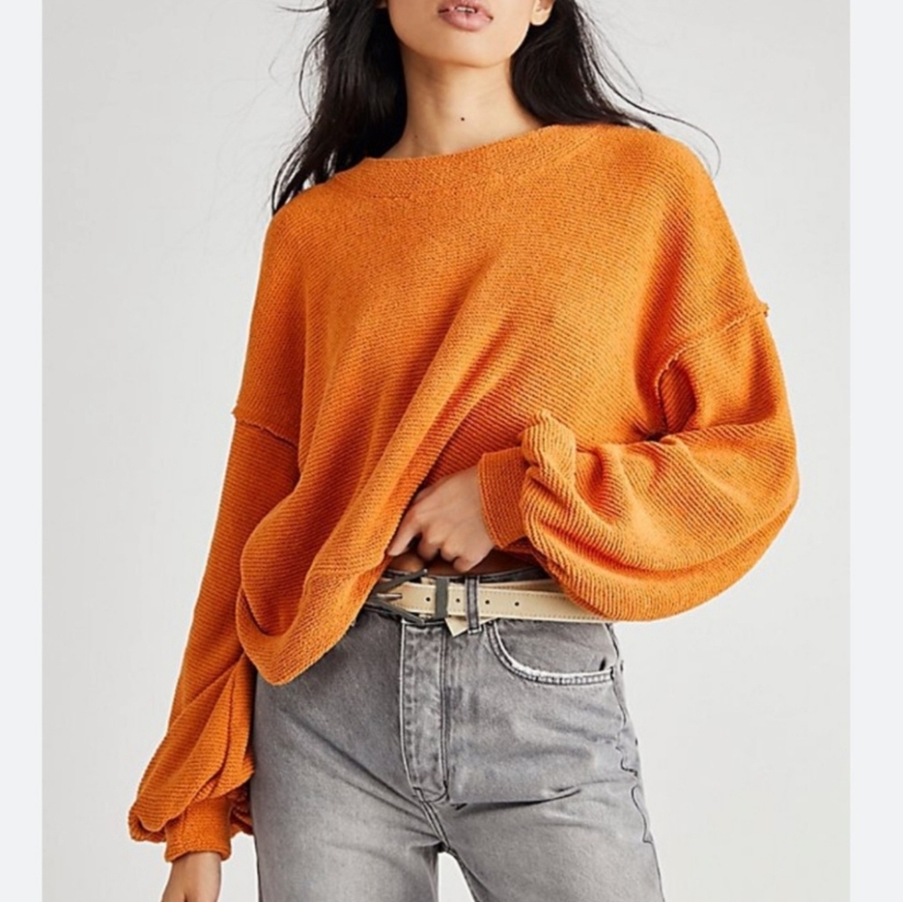 Free People Beach Happy Pullover Orange‎